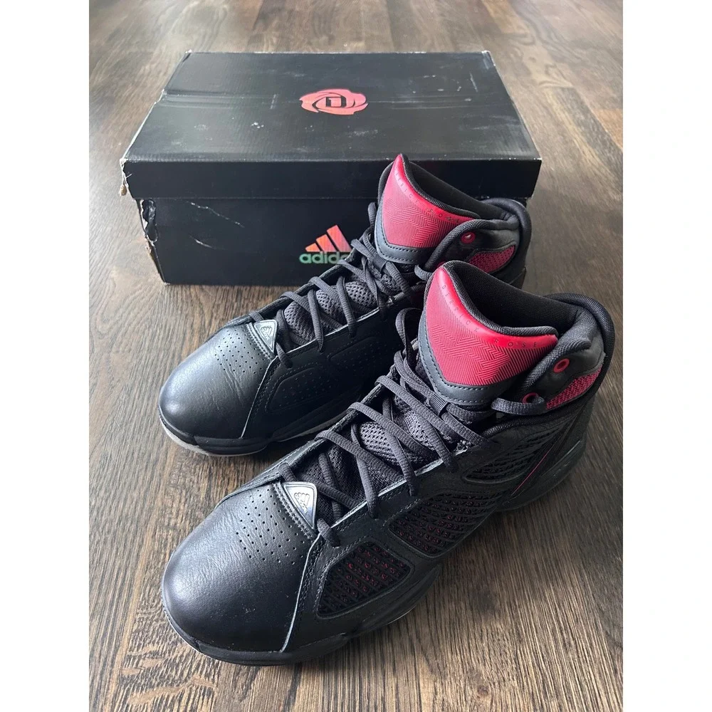Adidas adizero Rose 1.5 Restomod Mens Size 12 Basketball Shoes Black Red GY6488